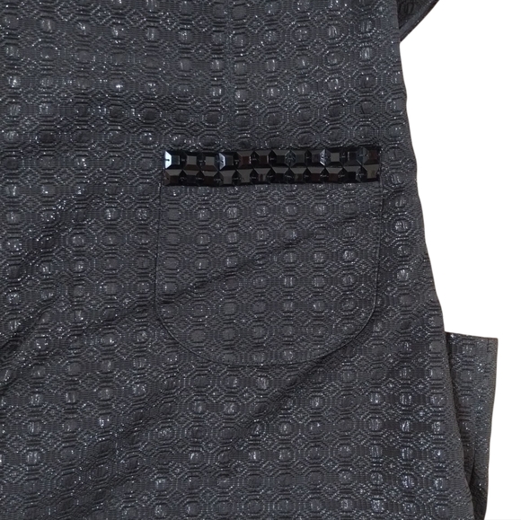 NWT Kay Unger New York Black Brocade Damask Cocktail Dress Empire Waist Size 16 - Picture 4 of 14